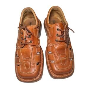 Vintage Krisbut Men's Leather Loafers Fishermen Style Lace Up